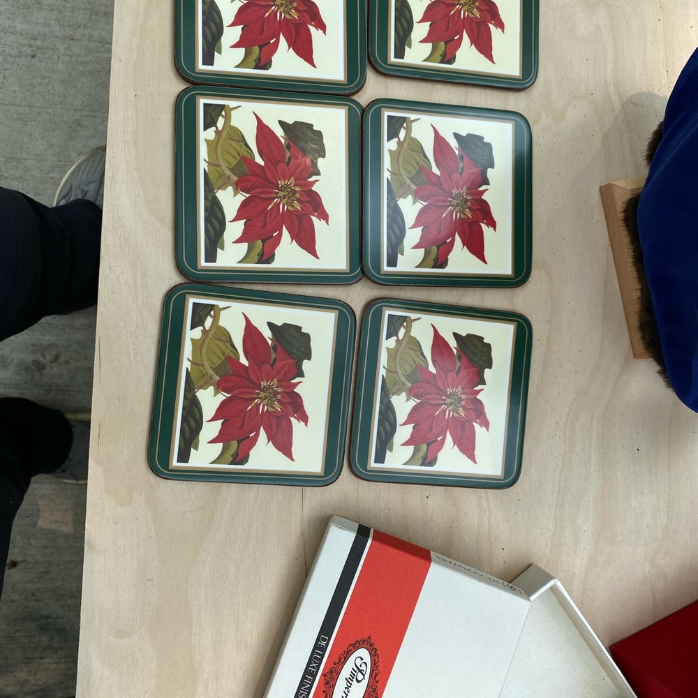 Poinsettia Coasters Set of 6